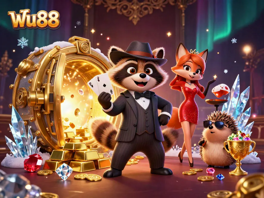 Engage in thrilling gaming at ฟัน88 with a dynamic scene of awesome characters and treasures.