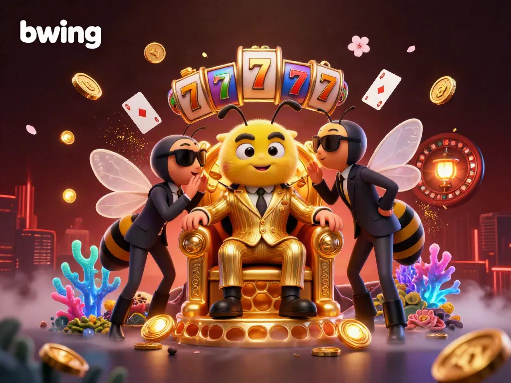 Experience vibrant casino excitement with bwing, featuring a 3D bumblebee mob boss and dazzling gaming elements.