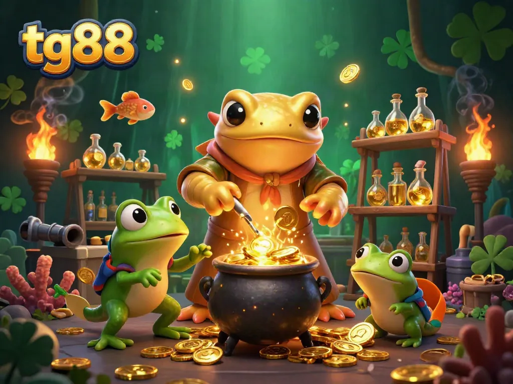 Experience the exciting world of tg88 with a golden salamander alchemist and vibrant casino elements.