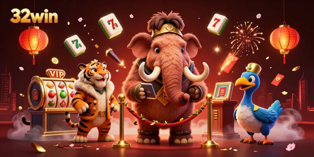 Play with 32win as a woolly mammoth bouncer checks IDs for fun casino games.