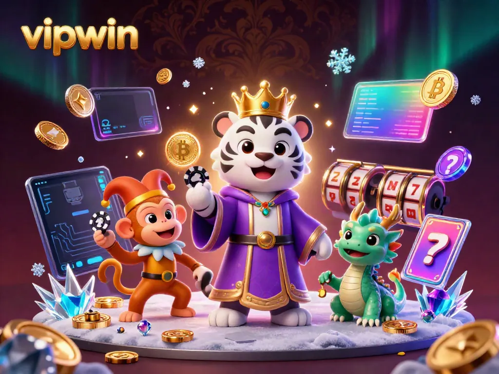 Experience the vibrant world of vipwin with a 3D casino illustration presenting a winning atmosphere.