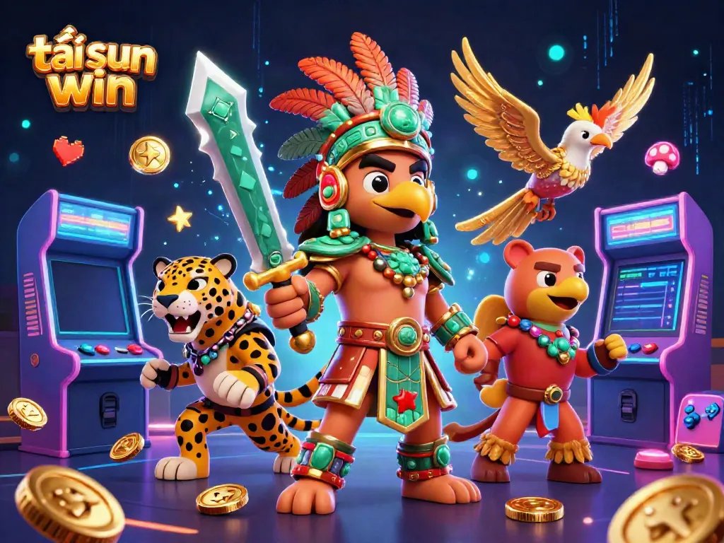 Engage in the vibrant world of tải sun win with dynamic casino-themed characters and colorful game elements.