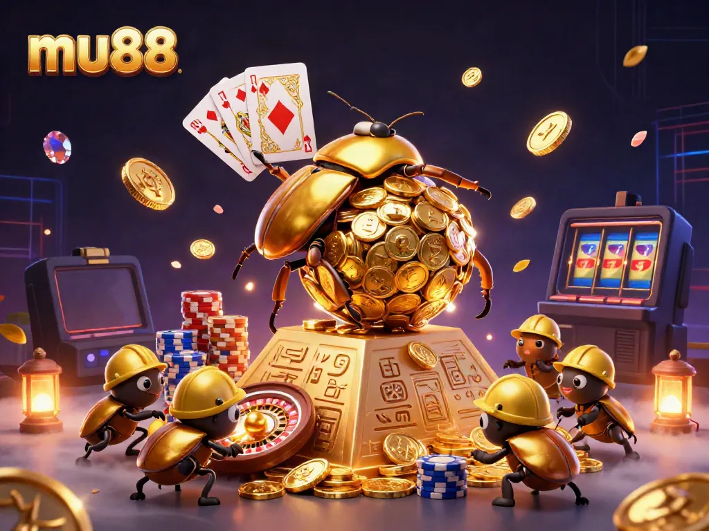 Experience thrilling gameplay at mu88 with vibrant golden coins and an engaging casino atmosphere.