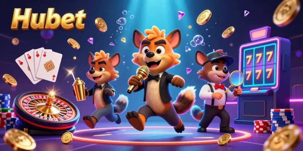 Enjoy the exciting casino vibes at Hubet with hyenas comedy show and vibrant games.