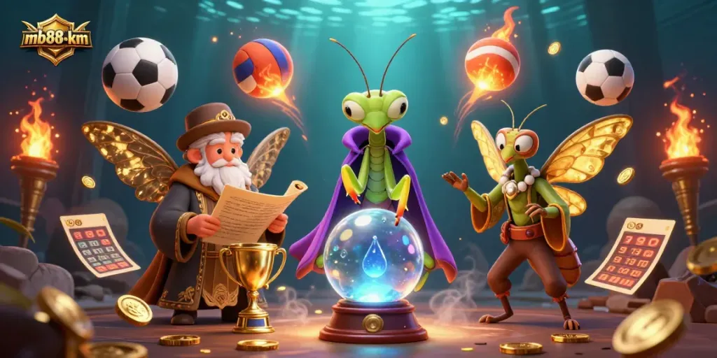 Engage in thrilling gameplay at mb88-km with vibrant casino characters and dynamic sports betting elements.
