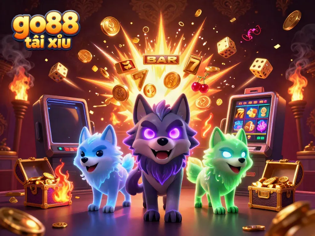 Experience the thrilling action of go88 tài xỉu amidst vibrant 3D gaming elements and dynamic animations.