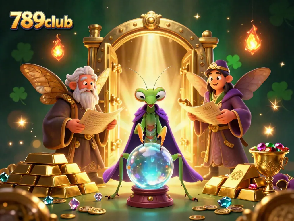 Engage in thrilling adventures with the mystical 789club fortune teller revealing secrets in a vibrant 3D scene.