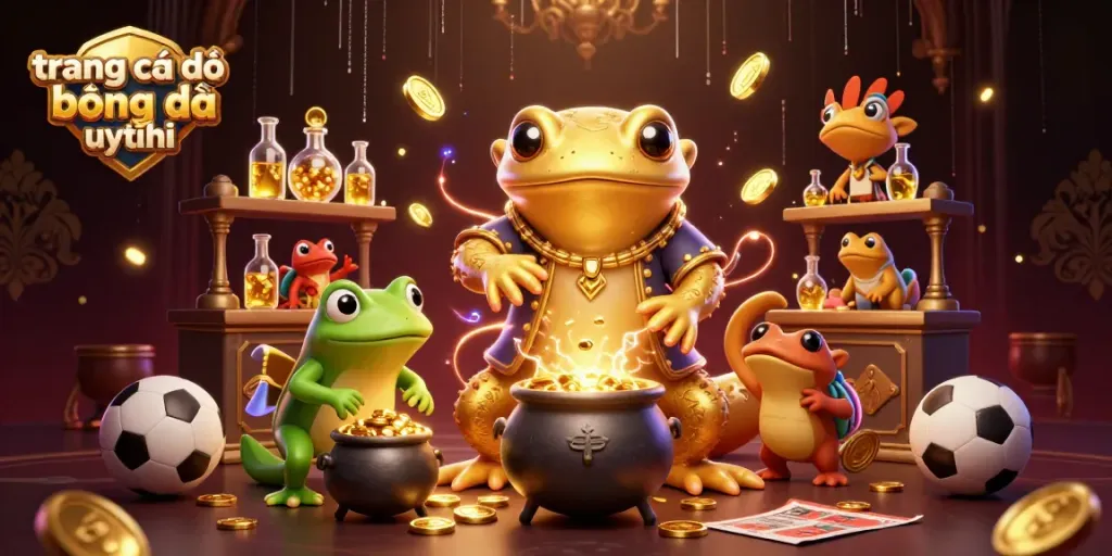 Engage with "trang cá độ bóng đá uy tín" through vibrant sports betting action featuring dynamic characters and neon-lit elements.