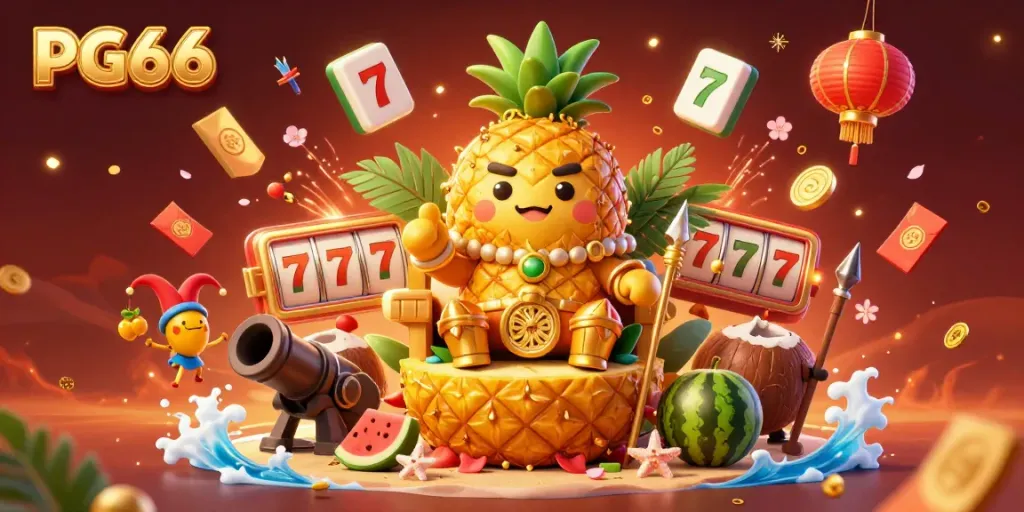 Spin the slots and win with the vibrant PG66 casino gaming experience featuring a tropical theme.