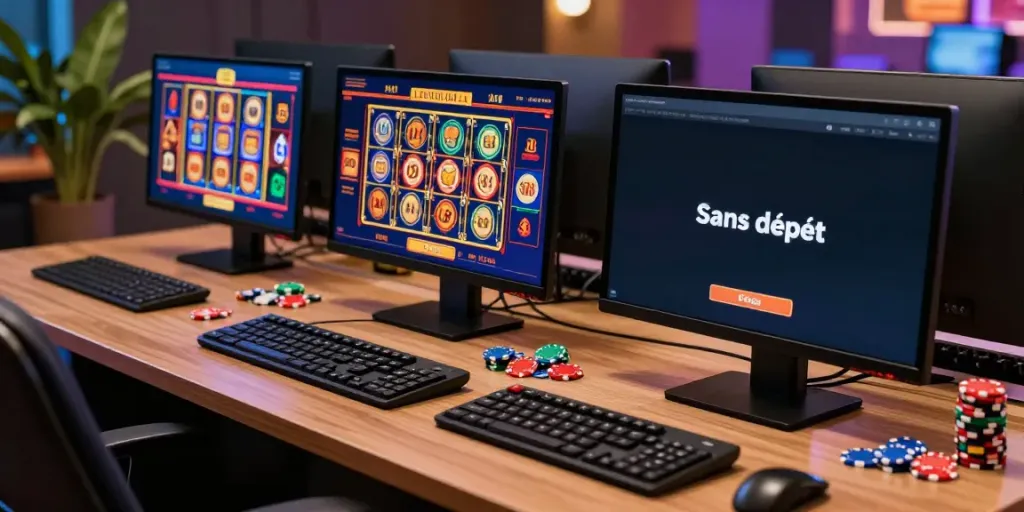Engaging online casino scene highlighting bonus sans dépôt casino offers with games and user-friendly interfaces.